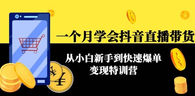 一个月学会抖音直播带货：从小白新手到快速爆单变现特训营(63节课)-优创网