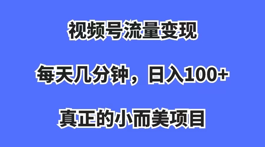 视频号流量变现，每天几分钟，收入100+，真正的小而美项目-优创网
