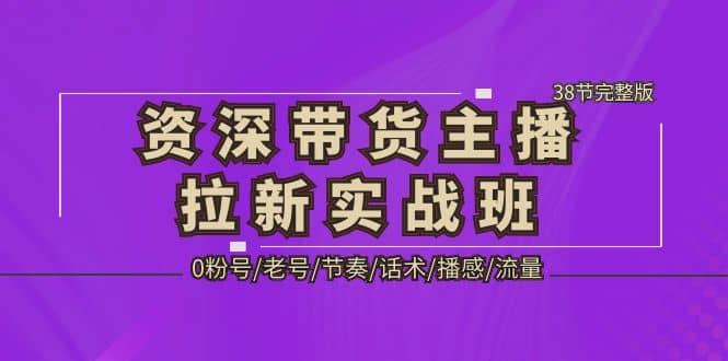 资深·带货主播拉新实战班，0粉号/老号/节奏/话术/播感/流量-38节完整版-优创网