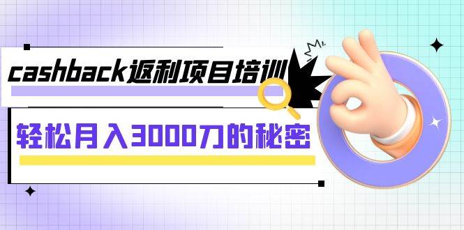 cashback返利项目培训：轻松月入3000刀的秘密（8节课）-优创网