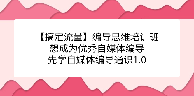 【搞定流量】编导思维培训班，想成为优秀自媒体编导先学自媒体编导通识1.0-优创网