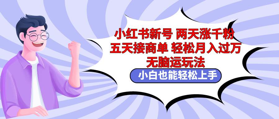 小红书新号两天涨千粉五天接商单轻松月入过万 无脑搬运玩法 小白也能轻…-优创网