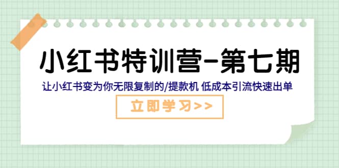 小红书特训营-第七期 让小红书变为你无限复制的/提款机 低成本引流快速出单-优创网