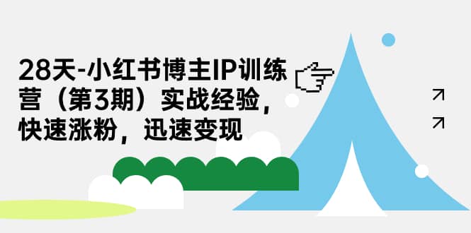 28天-小红书博主IP训练营（第3期）实战经验，快速涨粉，迅速变现-优创网