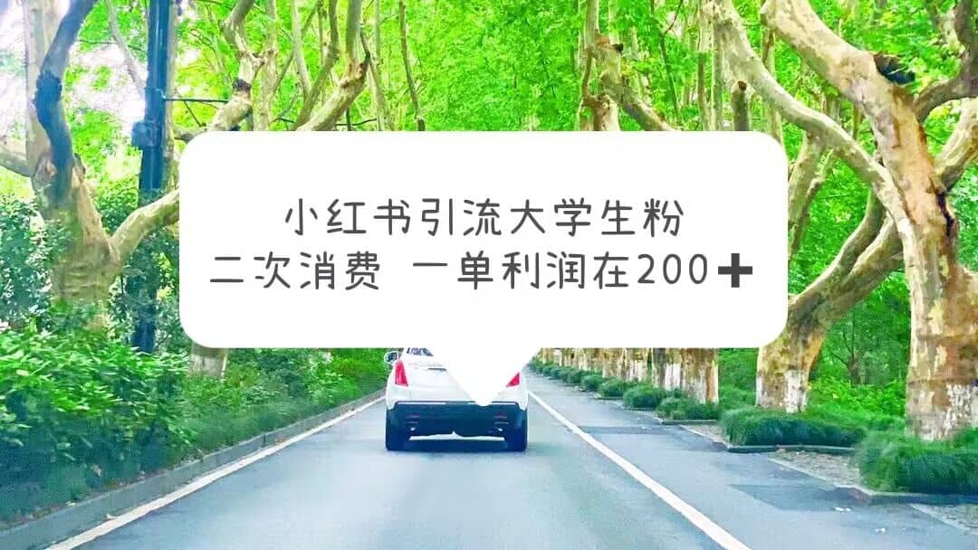 小红书引流大学生粉，变现项目，一单利润在200+（教程+资源）-优创网