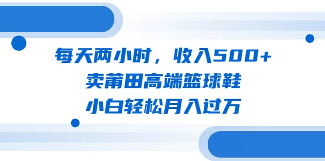 每天两小时，收入500+，卖莆田高端篮球鞋，小白轻松月入过万（教程+素材）-优创网