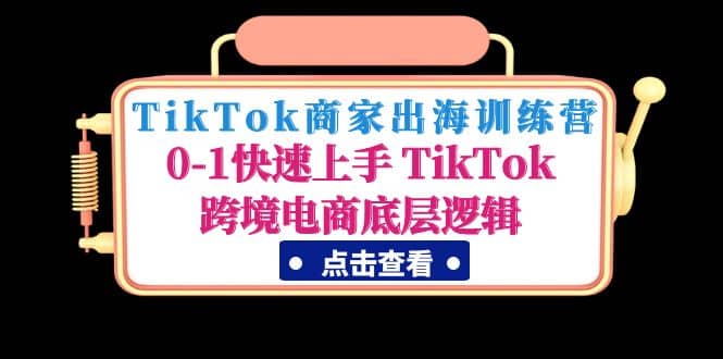 TikTok商家出海训练营：0-1快速上手 TikTok跨境电商底层逻辑(无水印)-优创网