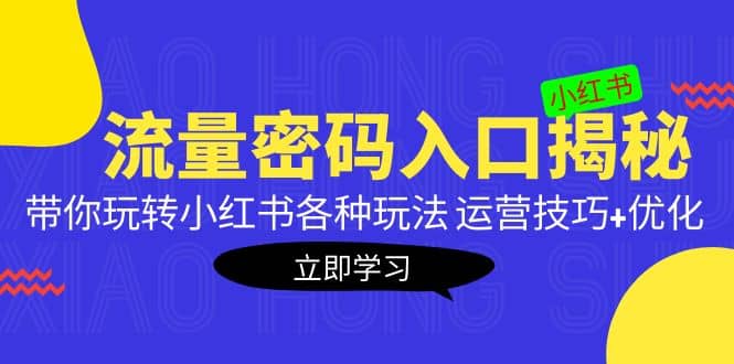 小红书流量密码入口揭秘：带你玩转小红书各种玩法 运营技巧+优化-优创网