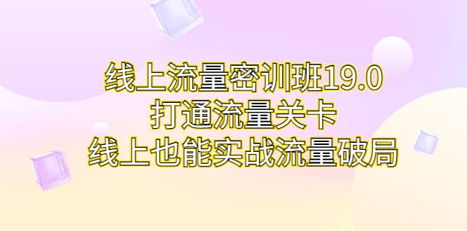线上流量密训班19.0，打通流量关卡，线上也能实战流量破局-优创网
