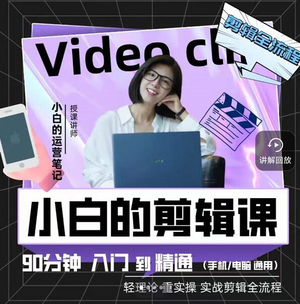 小白的运营笔记·短视频美感剪辑课，用最简单直接的方式，学会短视频剪辑-优创网
