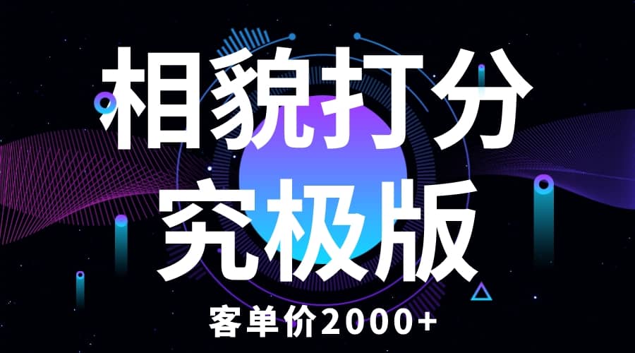 相貌打分究极版，客单价2000+纯新手小白就可操作的项目-优创网
