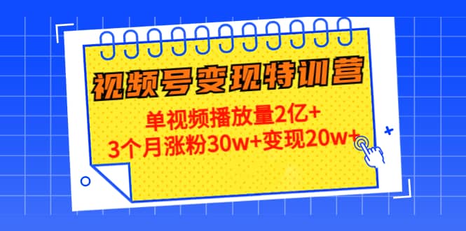 20天视频号变现特训营：单视频播放量2亿+-优创网