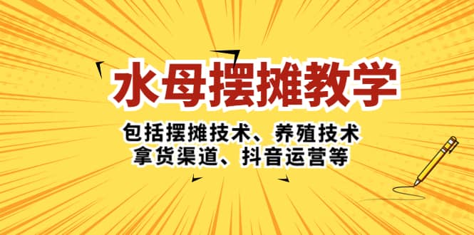 水母·摆摊教学，包括摆摊技术、养殖技术、拿货渠道、抖音运营等-优创网