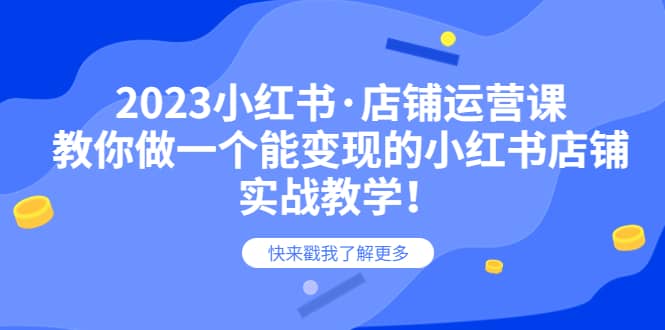 2023小红书·店铺运营课，教你做一个能变现的小红书店铺，20节-实战教学-优创网