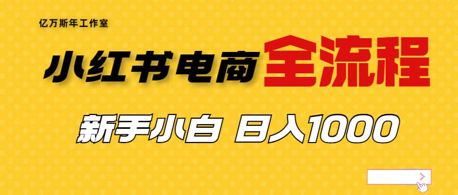 外面收费4988的小红书无货源电商从0-1全流程，日入1000＋-优创网