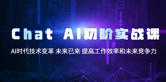 Chat AI初阶实战课，AI时代技术变革 未来已来 提高工作效率和未来竞争力-优创网