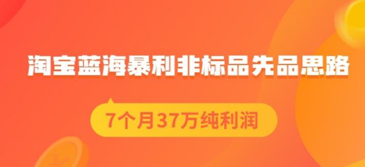 盗坤淘宝蓝海暴利非标品先品思路，7个月37万纯利润，压箱干货分享！【付费文章】-优创网
