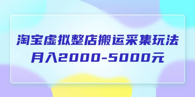 淘宝虚拟整店搬运采集玩法分享课：月入2000-5000元（5节课）-优创网