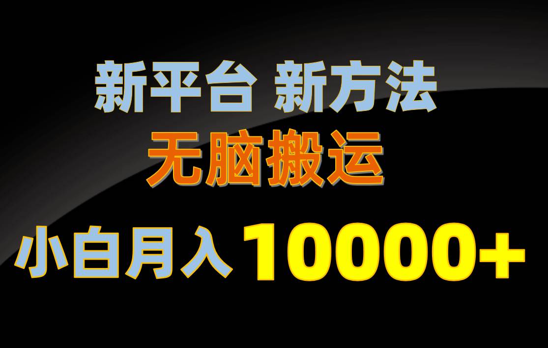 新平台新方法，无脑搬运，月赚10000+，小白轻松上手不动脑-优创网