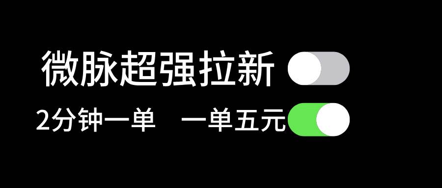 微脉超强拉新， 两分钟1单， 一单利润5块，适合小白-优创网