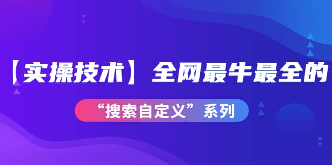 【实操技术】全网最牛最全的“搜索自定义”系列！价值698元-优创网