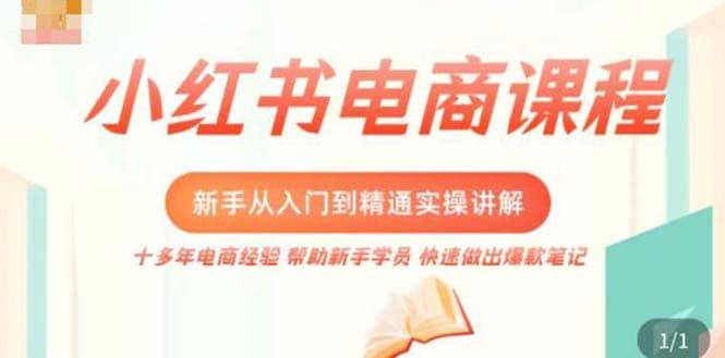小红书电商新手入门到精通实操课，从入门到精通做爆款笔记，开店运营-优创网