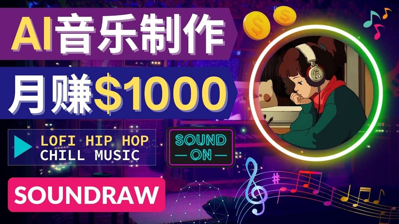 无需任何音乐基础： 使用AI软件制作Lofi Hip Hop Chill Music 月赚1000美元-优创网