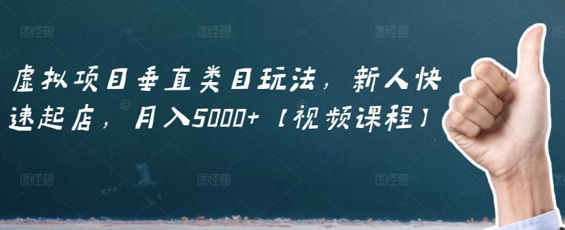 虚拟项目垂直类目玩法，新人快速起店，月入5000+【视频课程】-优创网