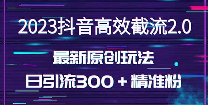 日引300＋创业粉，独家抖音高效截流2.0玩法（价值1280）-优创网