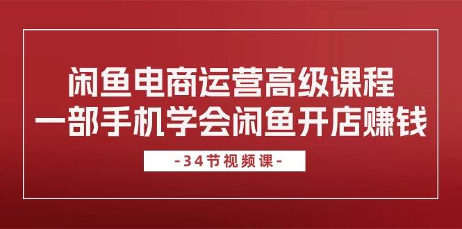 闲鱼电商运营高级课程，一部手机学会闲鱼开店赚钱（34节课）-优创网