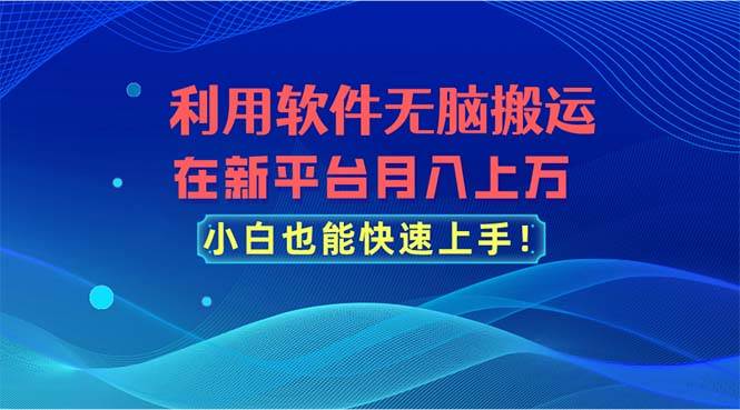 利用软件无脑搬运，在新平台月入上万，小白也能快速上手-优创网