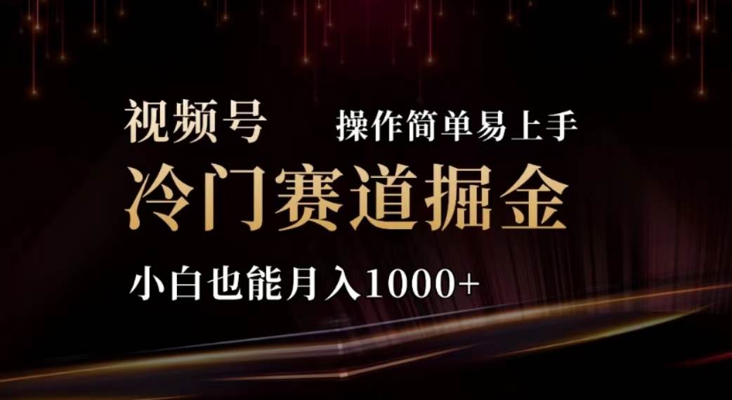 2024视频号冷门赛道掘金，操作简单轻松上手，小白也能月入1000+-优创网