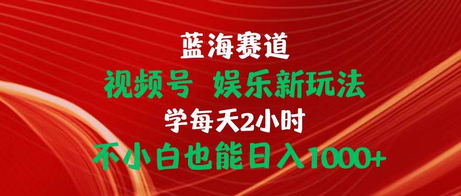 蓝海赛道视频号 娱乐新玩法每天2小时小白也能日入1000+-优创网