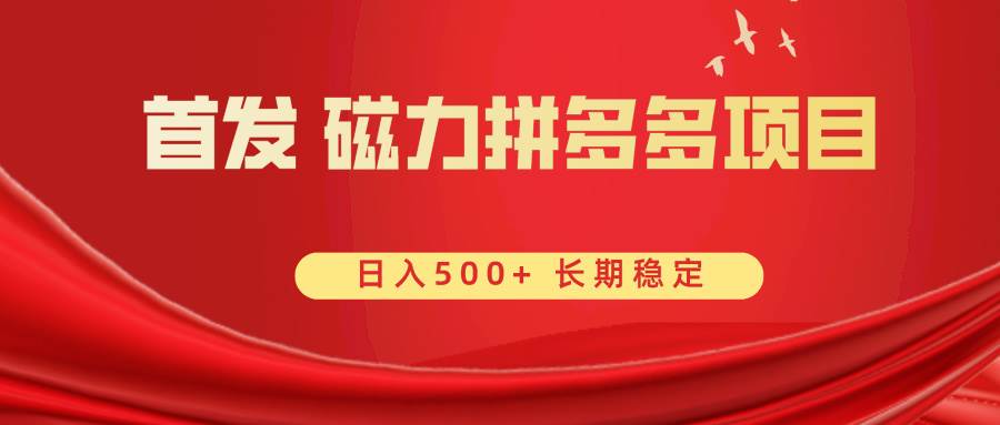 首发 磁力拼多多自撸  日入500+-优创网