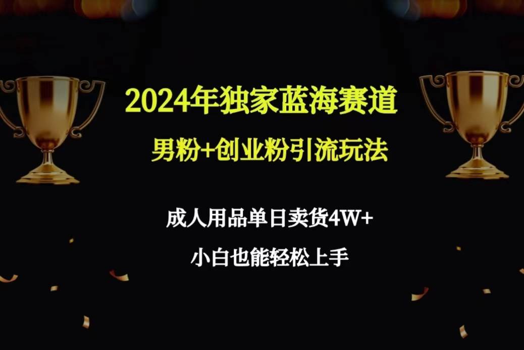 2024年独家蓝海赛道男粉+创业粉引流玩法，成人用品单日卖货4W+保姆教程-优创网