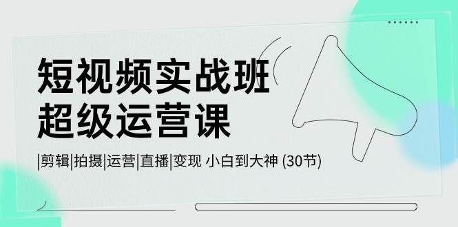 短视频实战班-超级运营课，|剪辑|拍摄|运营|直播|变现 小白到大神 (30节)-优创网