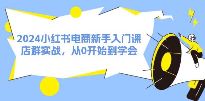 2024小红书电商新手入门课，店群实战，从0开始到学会（31节）-优创网