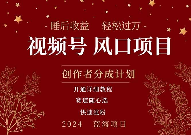拥有睡眠收益的微信视频号大风口项目，轻松月入过万+，多赛道选择，可…-优创网