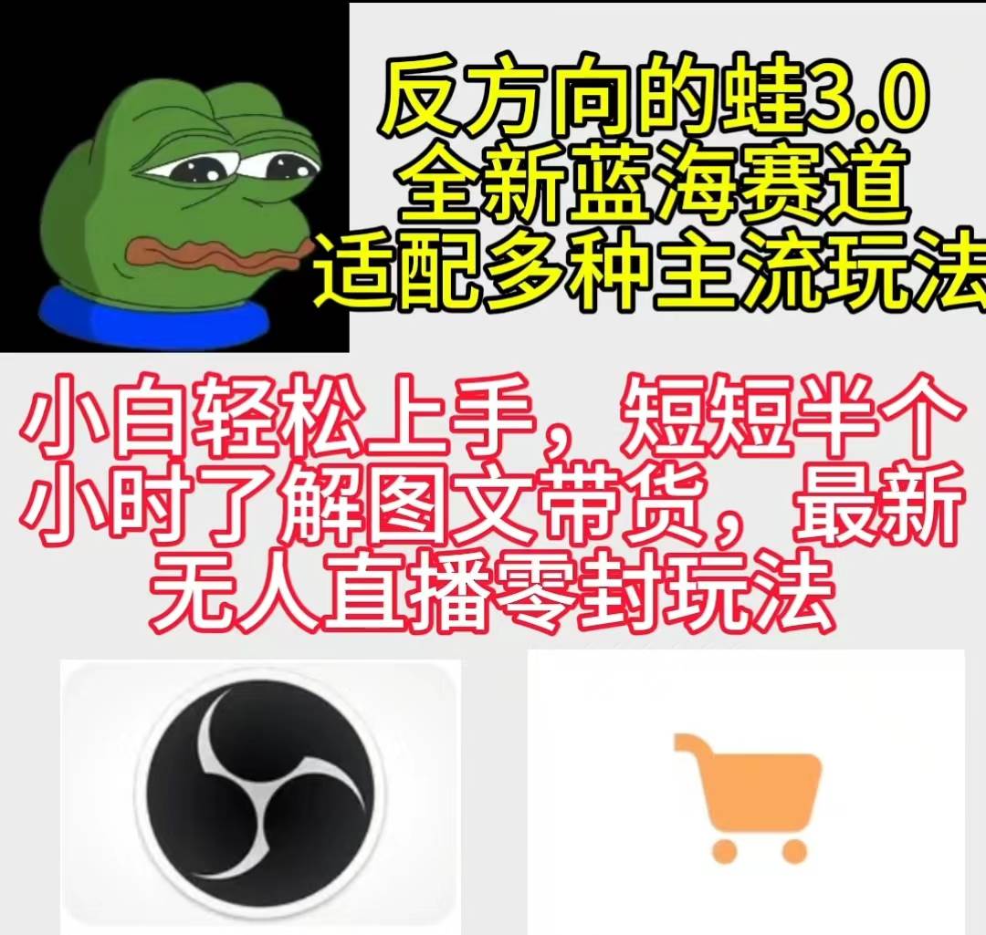 反方向的蛙3.0，图文最新玩法，变现多元化，新蓝海项目，小白轻松上手-优创网