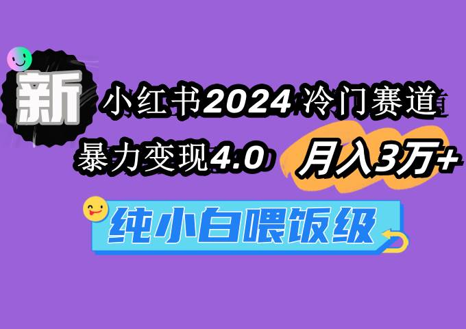小红书2024冷门赛道 月入3万+ 暴力变现4.0 纯小白喂饭级-优创网