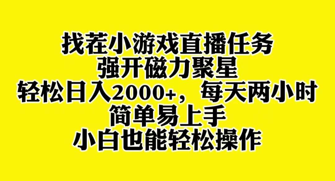 找茬小游戏直播，强开磁力聚星，轻松日入2000+，小白也能轻松上手-优创网