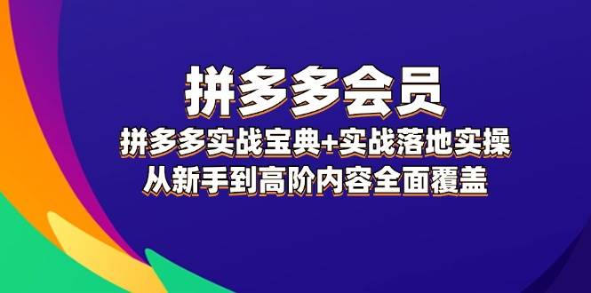 拼多多 会员，拼多多实战宝典+实战落地实操，从新手到高阶内容全面覆盖-优创网