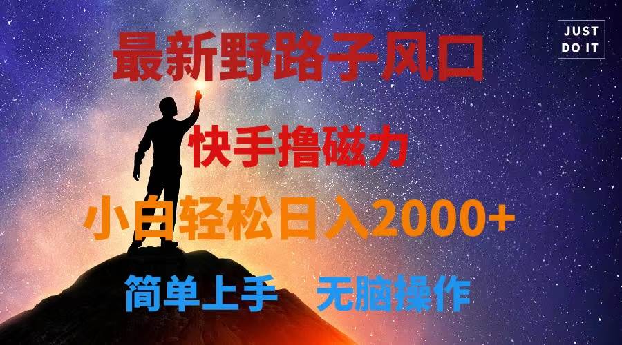 最新风口！快手撸磁力，野路子，小白无脑操作日入2000+-优创网