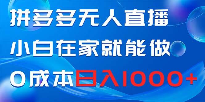拼多多无人直播，小白在家就能做，0成本日入1000+-优创网