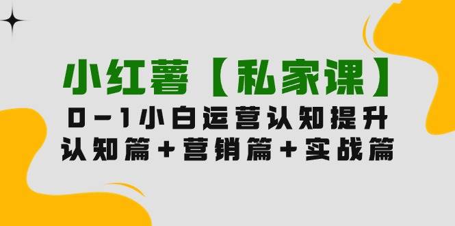 小红薯【私家课】0-1玩赚小红书内容营销，认知篇+营销篇+实战篇（11节课）-优创网