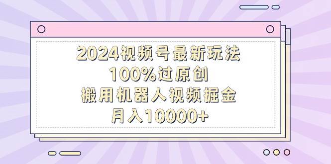 2024视频号最新玩法，100%过原创，搬用机器人视频掘金，月入10000+-优创网